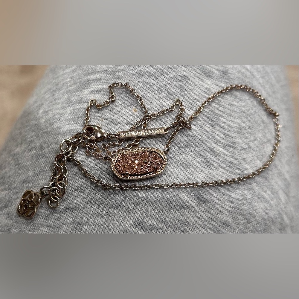 Kendra Scott Rose Gold Drusy Pendant Necklace - Sparkling Rose